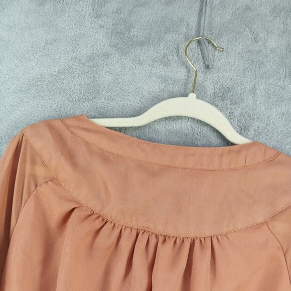 LOVELY GIRL Dress MEDIUM (8-10) Women Pullover Burnt Orange Tie Lightweight - Picture 13 of 13